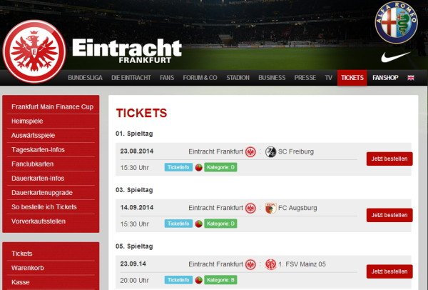 Eintracht Frankfurt tickets