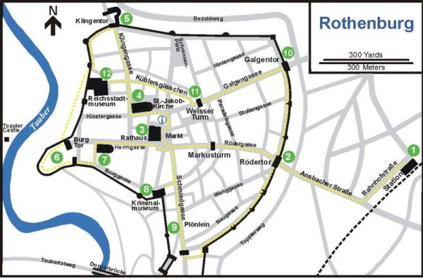 Rothenburg on der Tauber mapa 1