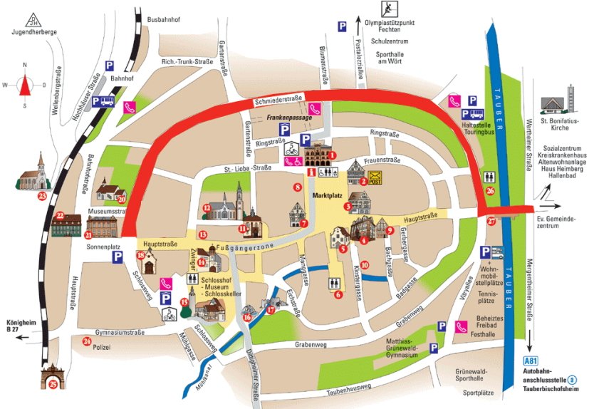 Tauberbischofsheim mapa