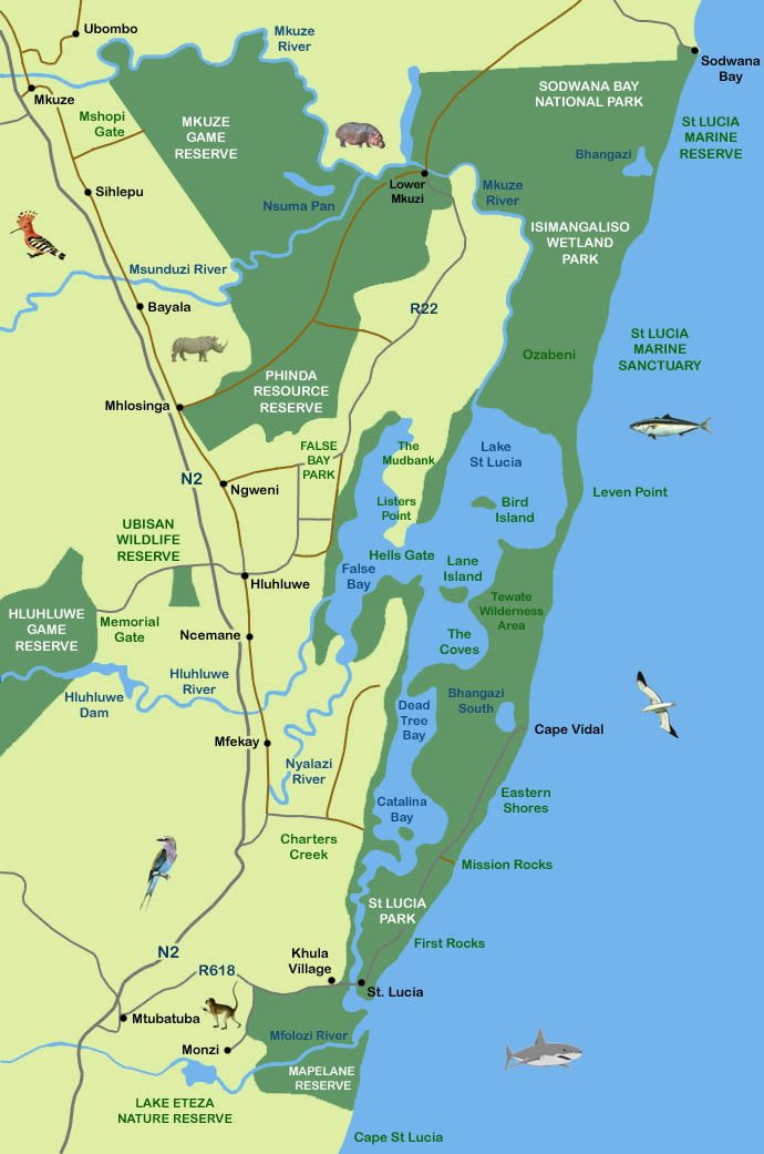 iSimangaliso Wetland Park mapa