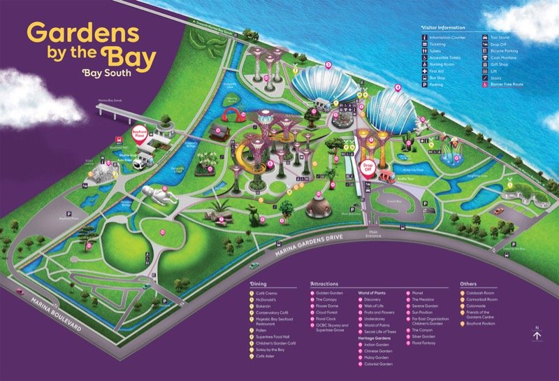 Mapa Gardens by the Bay em Singapura