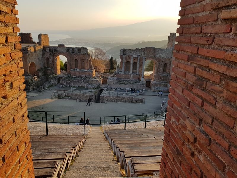 vista do teatro de Taormina