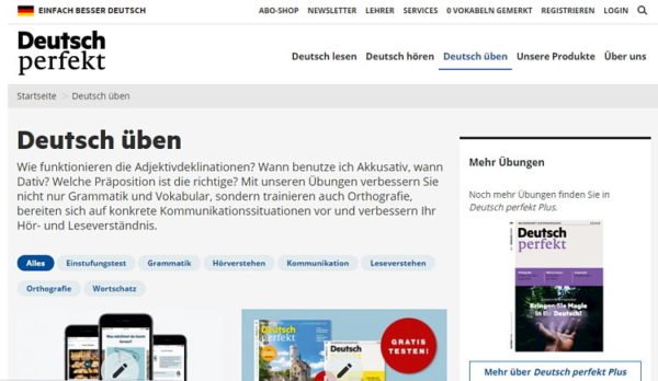 deutsch perfekt aprender alemão online